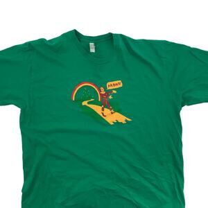 Wizard of Oz Scarecrow Zombie American Apparel Graphic Tee Shirt Green Size 2XL